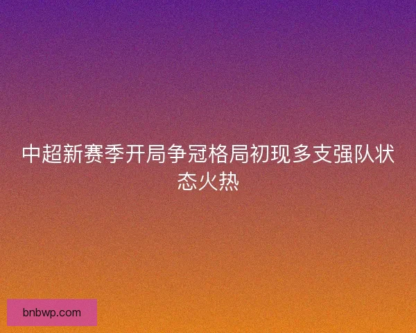 中超新赛季开局争冠格局初现多支强队状态火热